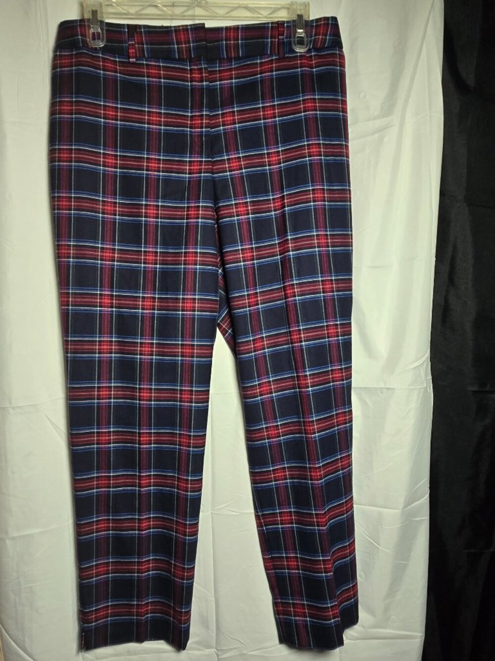 Talbots High Waist Hampshire Ankle Pants 16W Plaid Straight Leg NWT